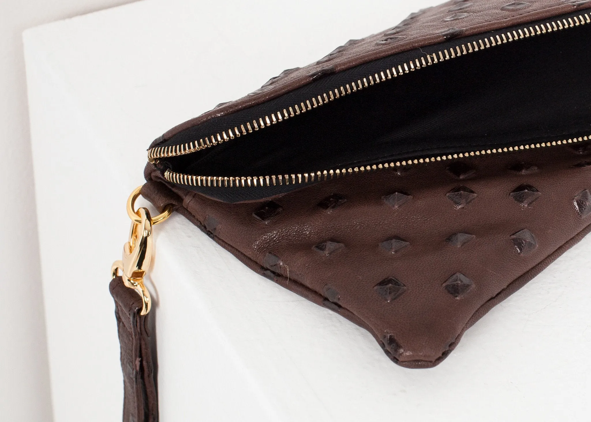 Roxanne Leather Clutch in Brown