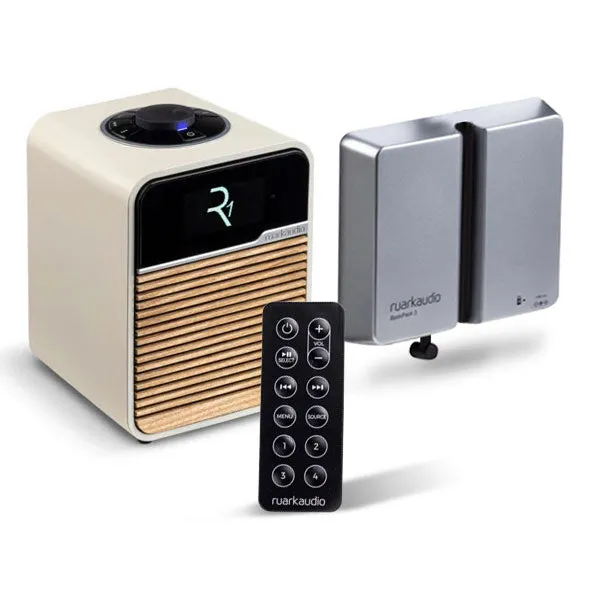 Ruark R1 Mk4 DAB  Radio With BackPack 3 And Remote Control Package Cream