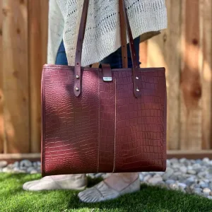 Sonoma Tote, Burgundy Alligator