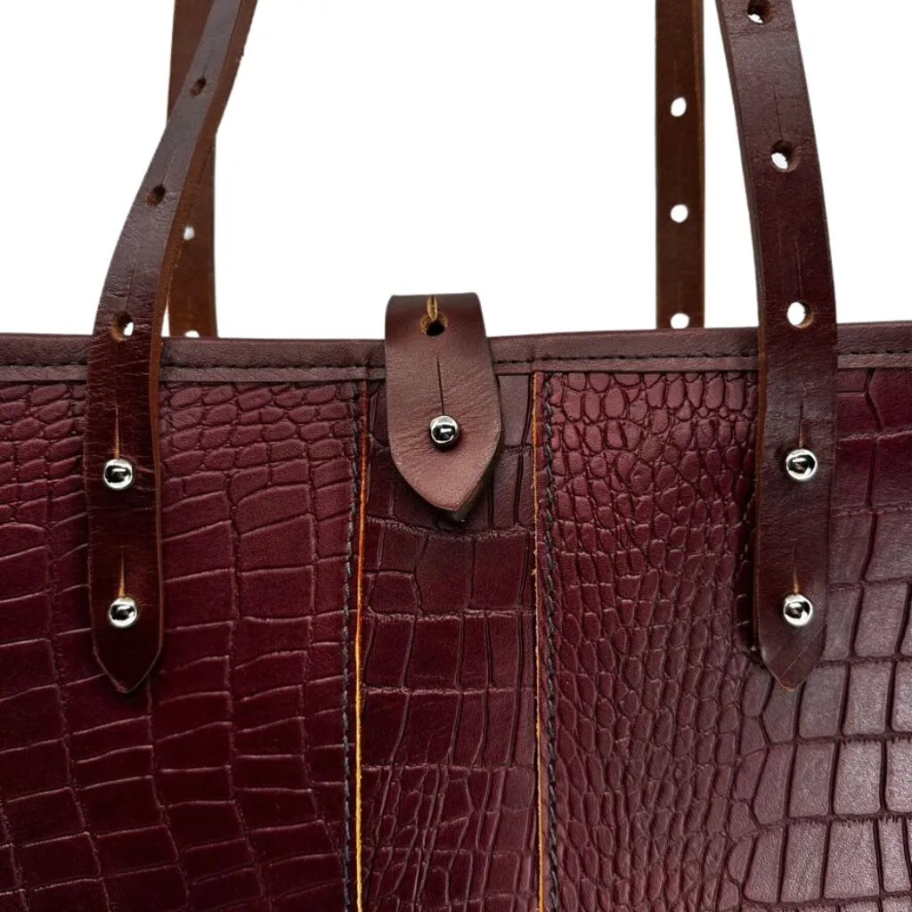 Sonoma Tote, Burgundy Alligator