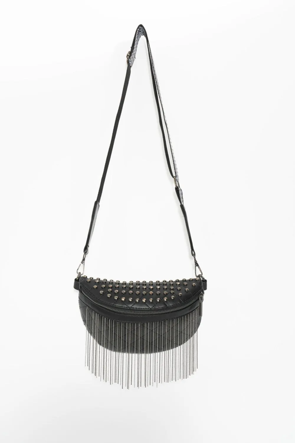 Studded Sling Bag with Fringes