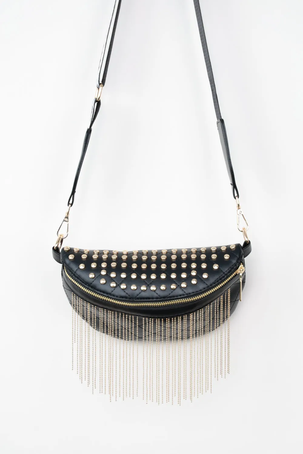 Studded Sling Bag with Fringes