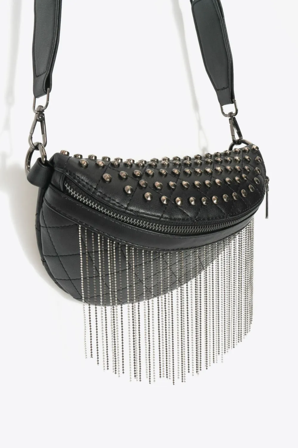 Studded Sling Bag with Fringes