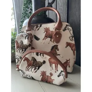 Tapestry Cosmetic Bag - Horses