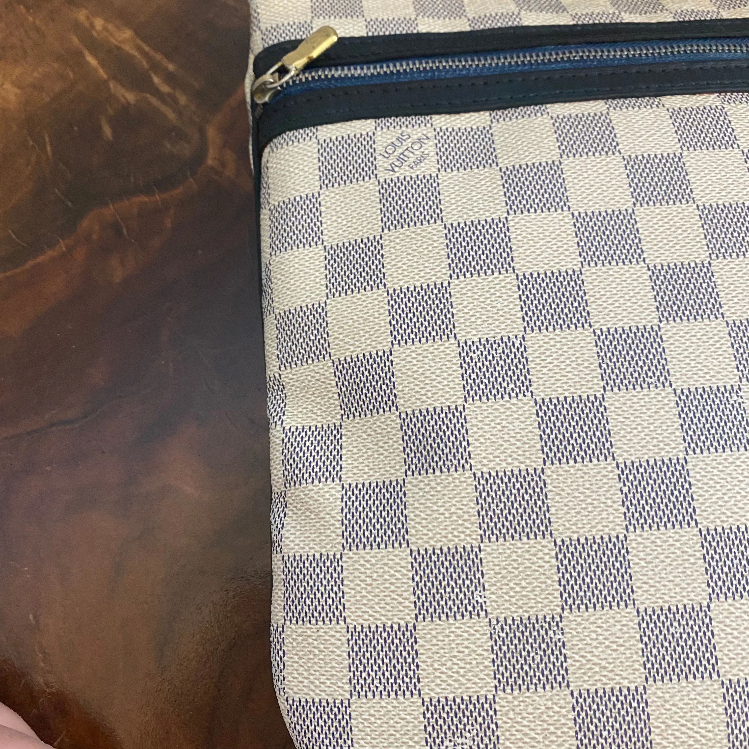 The Blue and White Swallow - Vintage Damier Azur Crossbody