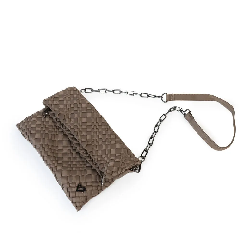 Victoria Hand-woven Convertible Clutch - Buff