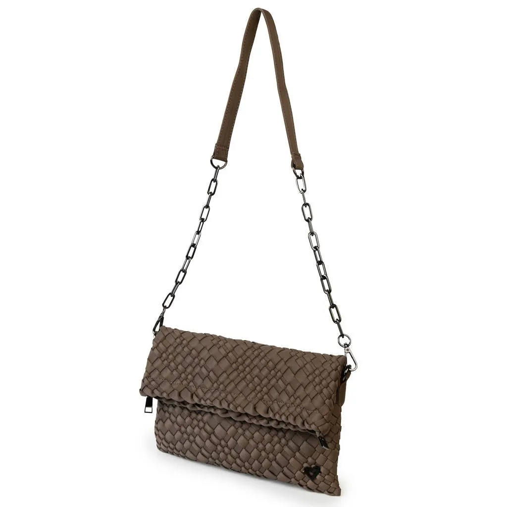 Victoria Hand-woven Convertible Clutch - Buff