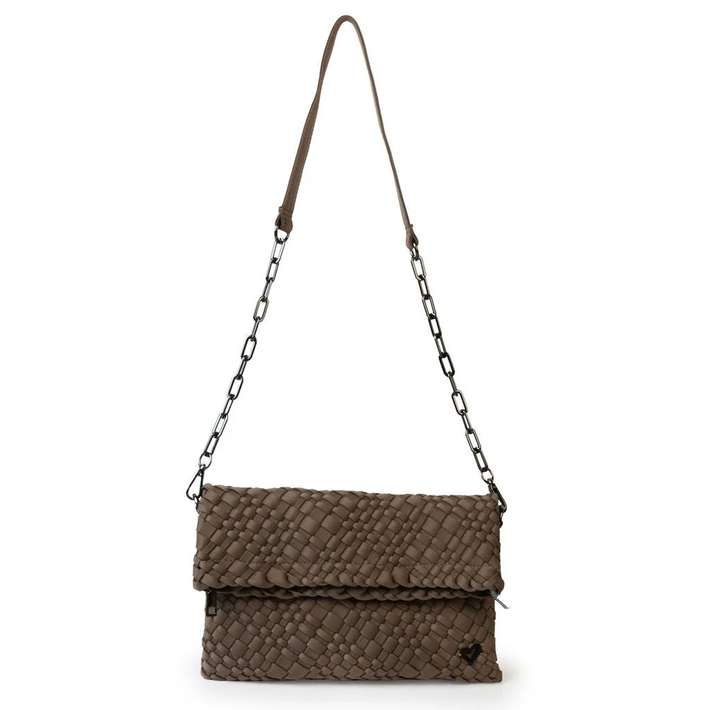 Victoria Hand-woven Convertible Clutch - Buff