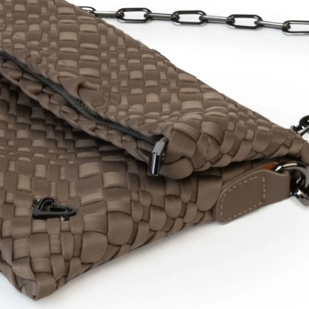 Victoria Hand-woven Convertible Clutch - Buff