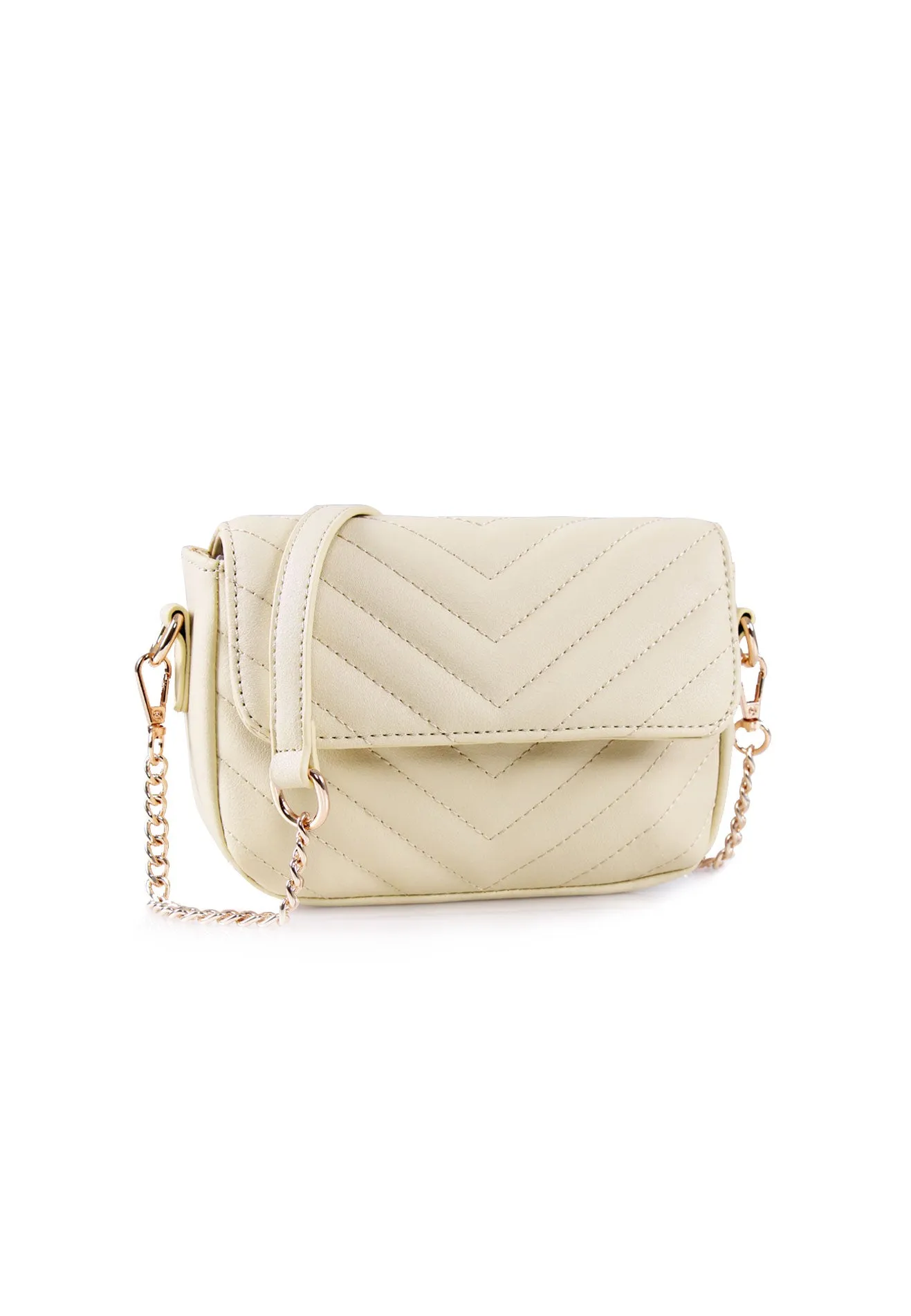 VOIR Signature Soft Chevron Leather Sling Bag